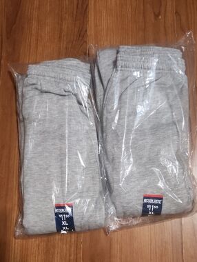 NWT 2 Pair Mission Ridge Mens Pull-On Sweatpants Drawstring  Light Gray